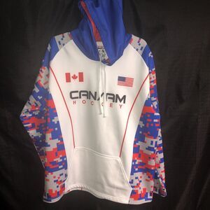 Hockey America Canada Digital Pattern Hoodie Men's SZ LG VGC